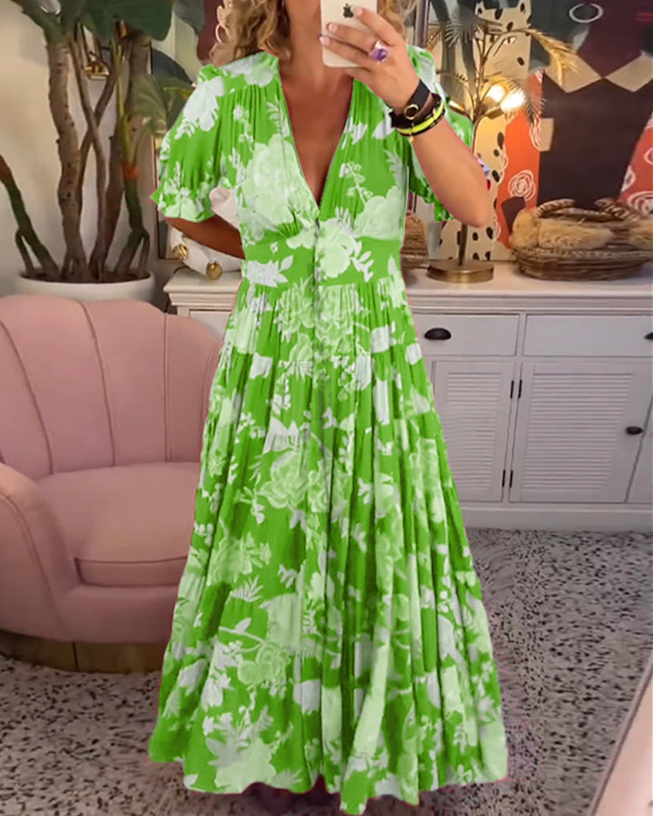 Maxi Jurk Dames | Bloemenprint &amp; Elegante A-lijn Pasvorm