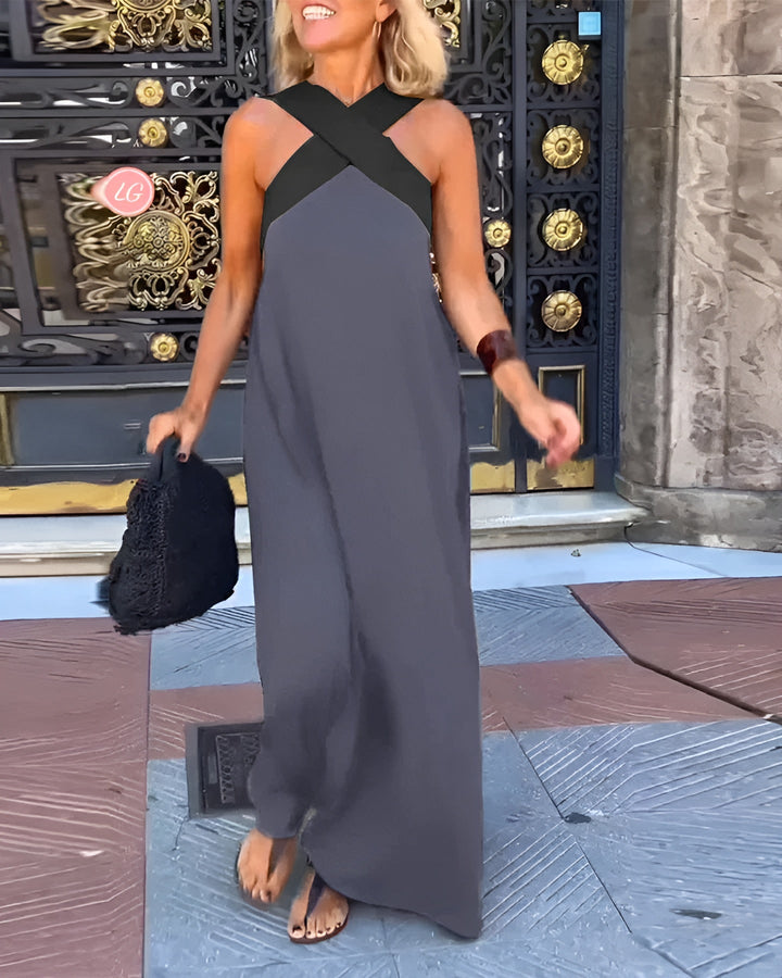 Maxi Jurk Dames | Cross Halter &amp; Elegant Zomerdesign