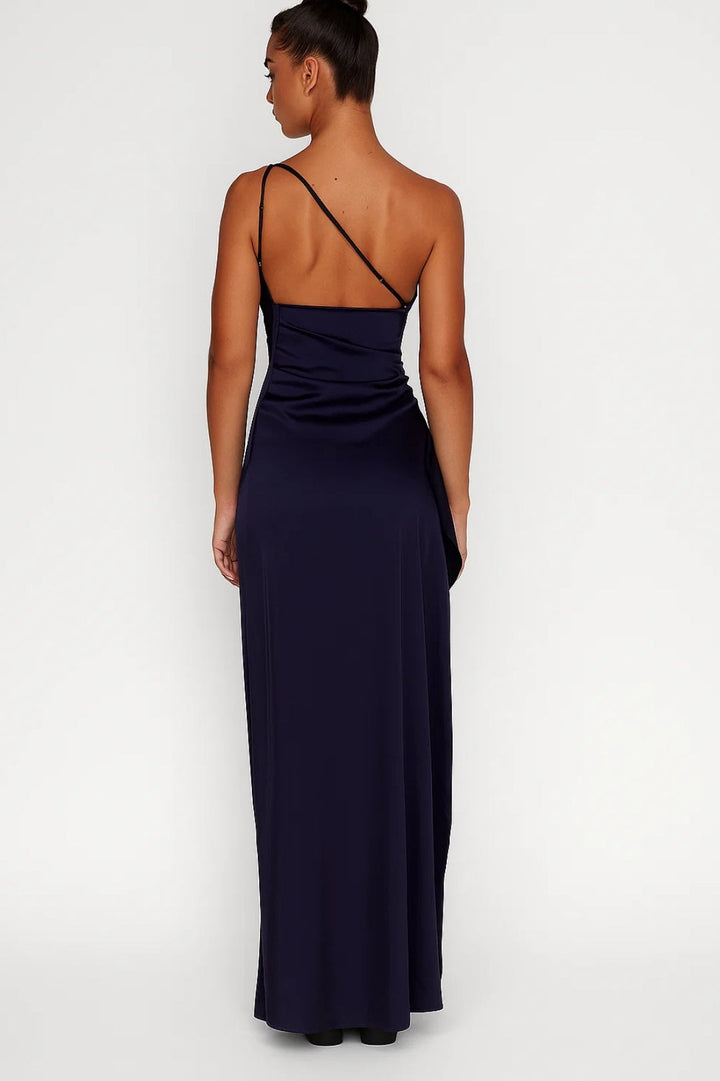 Maxi Jurk Dames | One Shoulder met Hoge Split &amp; Gedrapeerde Taille
