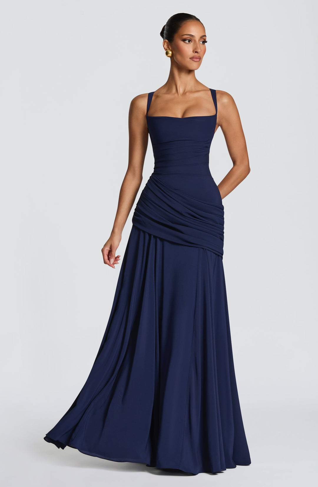 Maxi Jurk Dames | Twist Cowl Halslijn