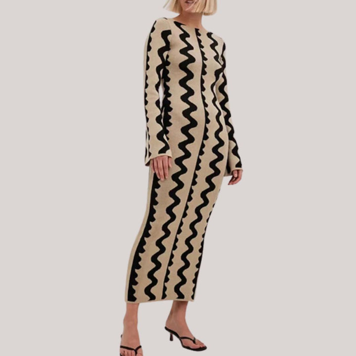 Maxi jurk Dames | Statement Zigzag Print &amp; Comfortabele Pasvorm