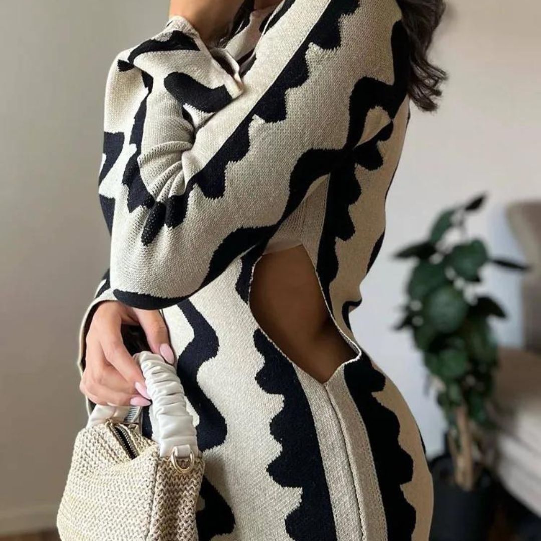 Maxi jurk Dames | Statement Zigzag Print &amp; Comfortabele Pasvorm
