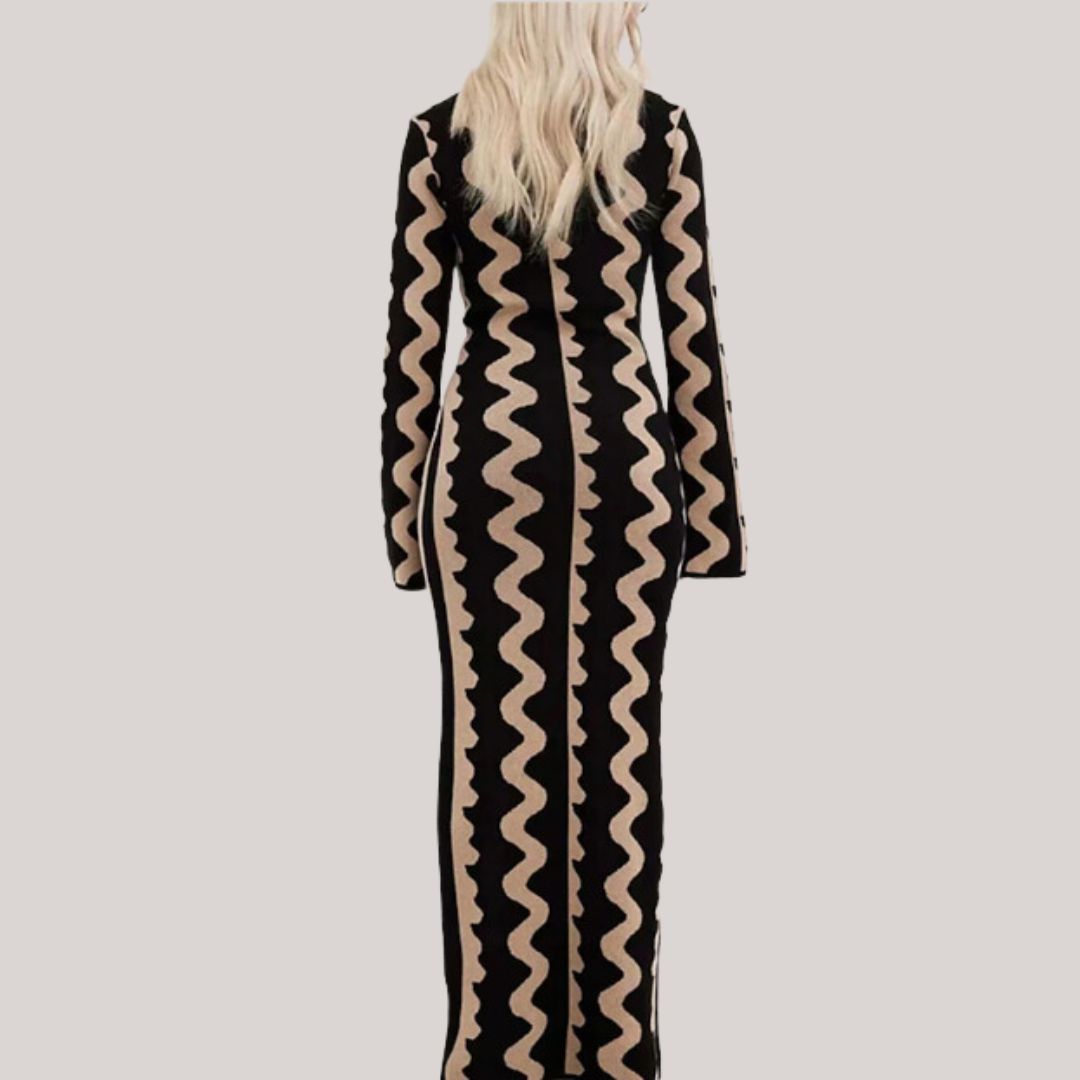 Maxi jurk Dames | Statement Zigzag Print &amp; Comfortabele Pasvorm