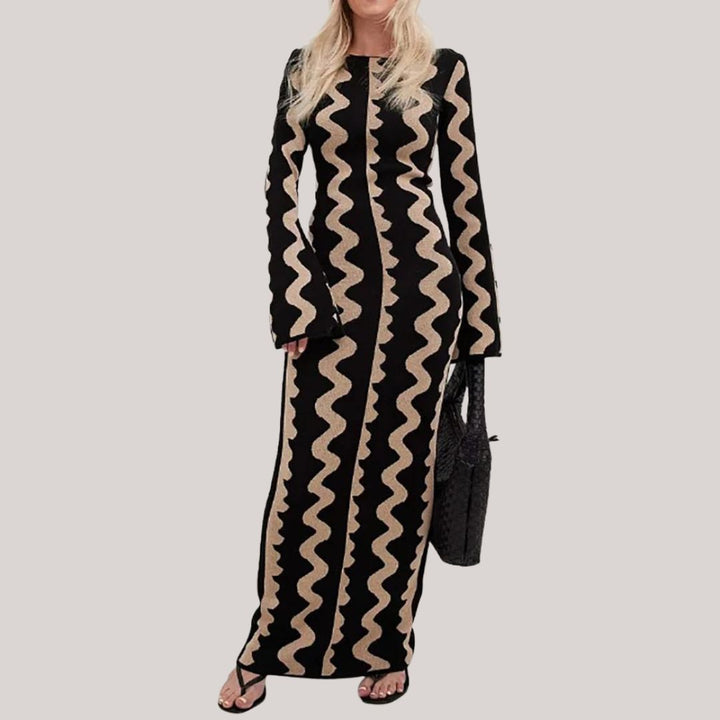 Maxi jurk Dames | Statement Zigzag Print &amp; Comfortabele Pasvorm