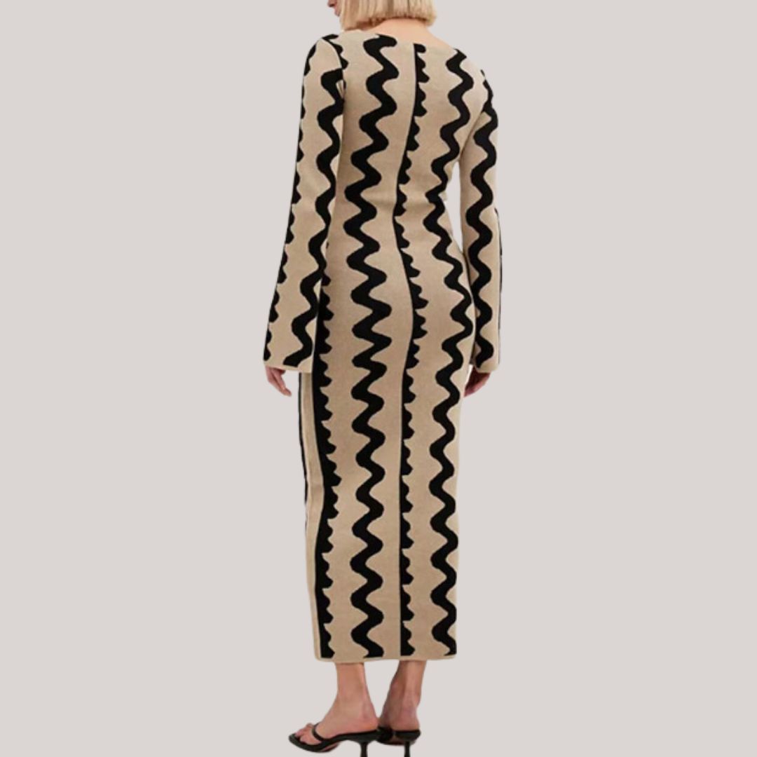 Maxi jurk Dames | Statement Zigzag Print &amp; Comfortabele Pasvorm