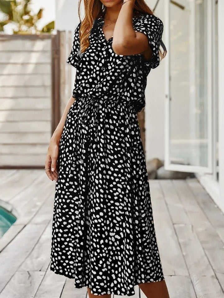 Midi Jurk Dames | Verstelbare Taille &amp; Zomerse Print