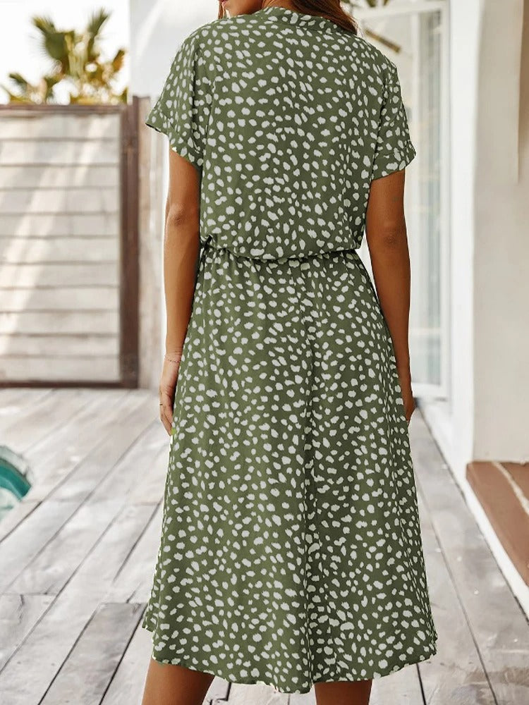 Midi Jurk Dames | Verstelbare Taille &amp; Zomerse Print
