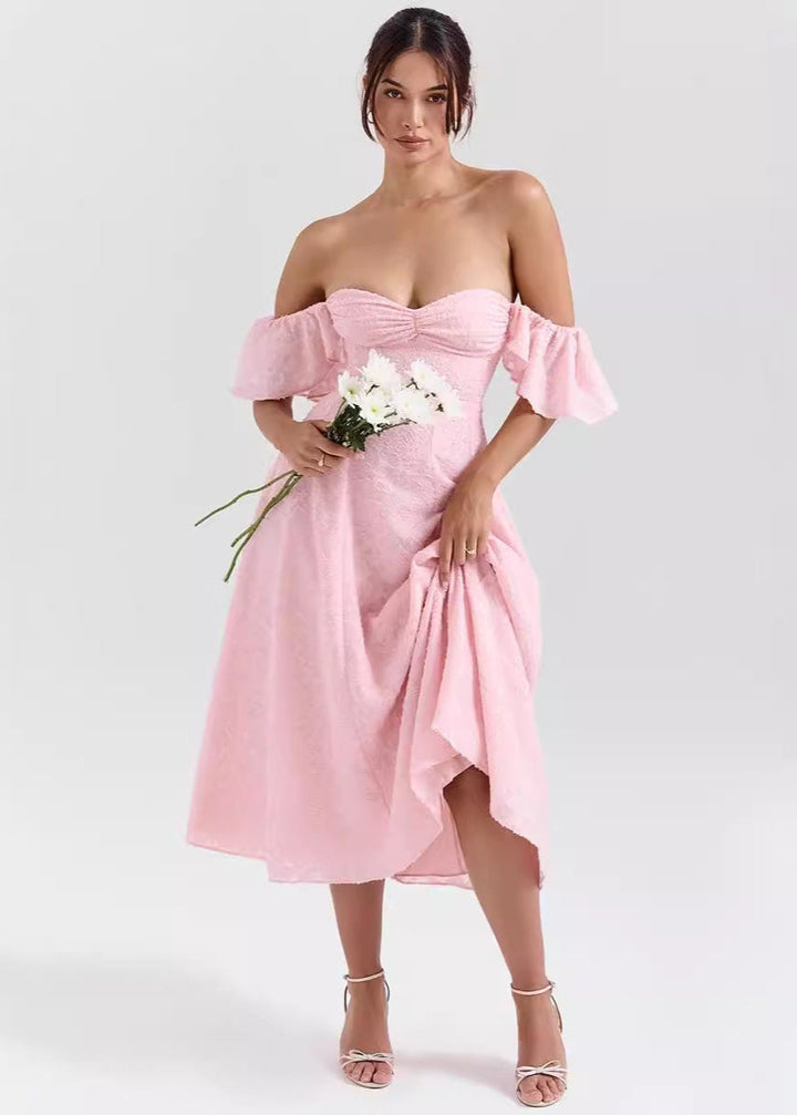 Midi Jurk Dames | Volant Mouwen