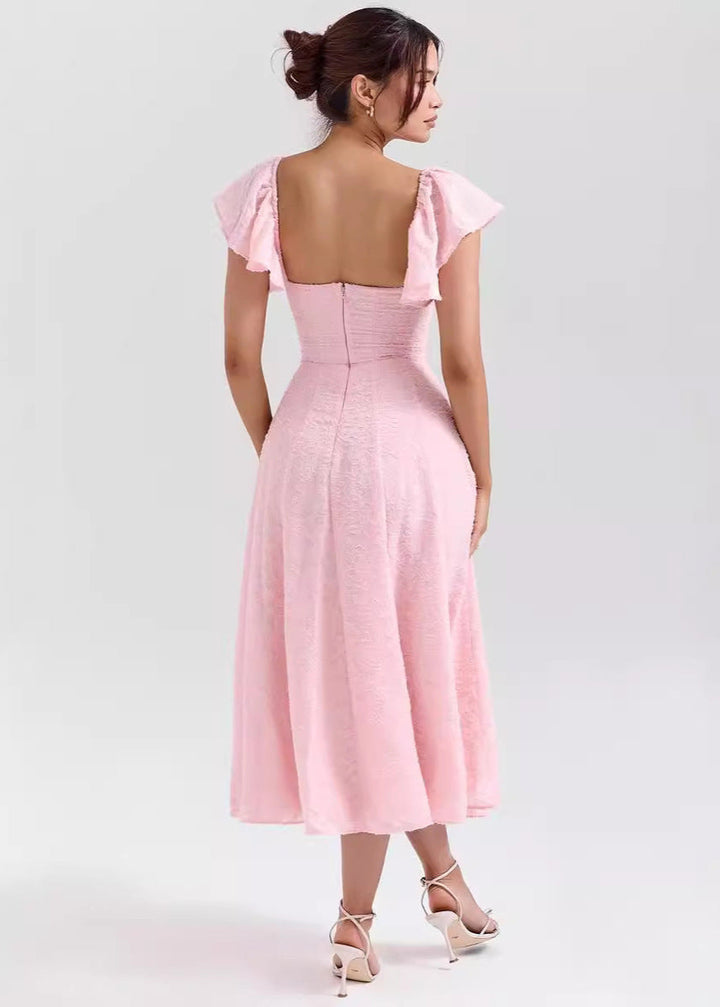 Midi Jurk Dames | Volant Mouwen