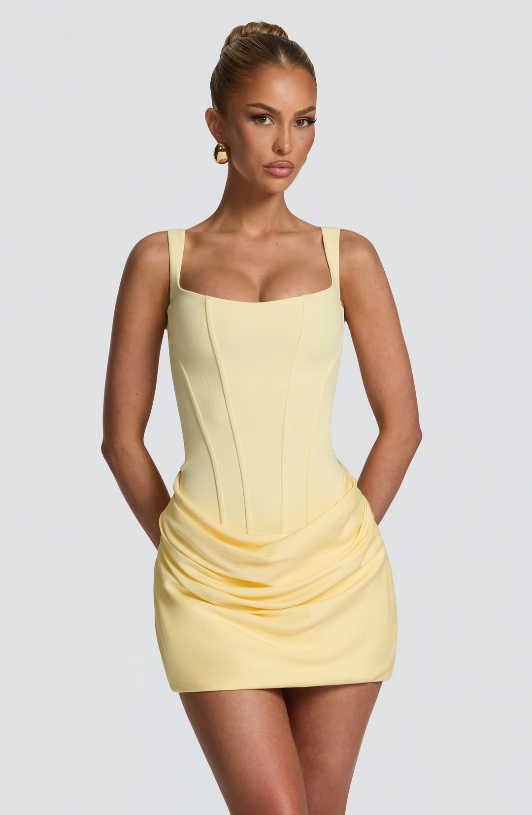 Mini Jurk Dames | Vierkante Halslijn