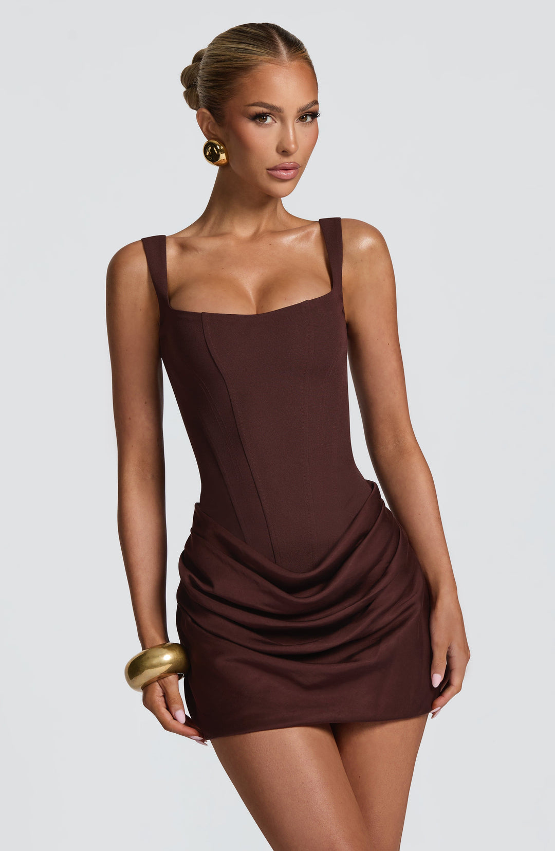 Mini Jurk Dames | Vierkante Halslijn