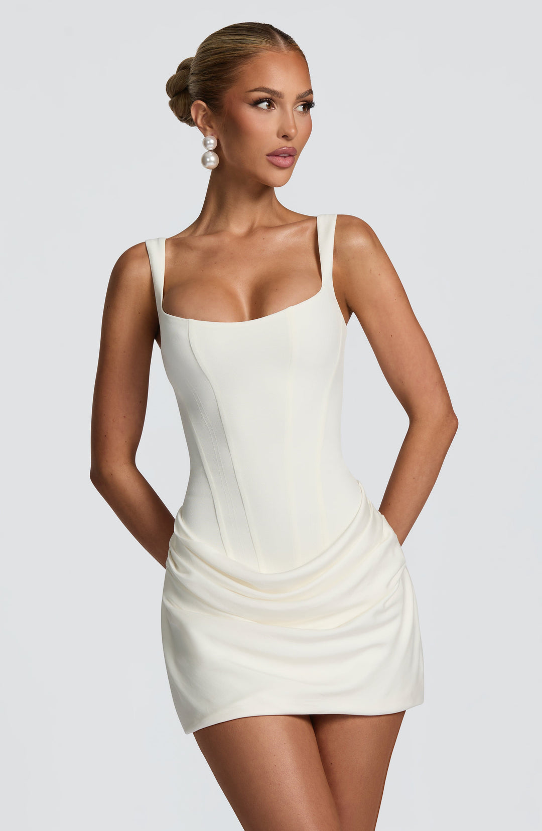 Mini Jurk Dames | Vierkante Halslijn