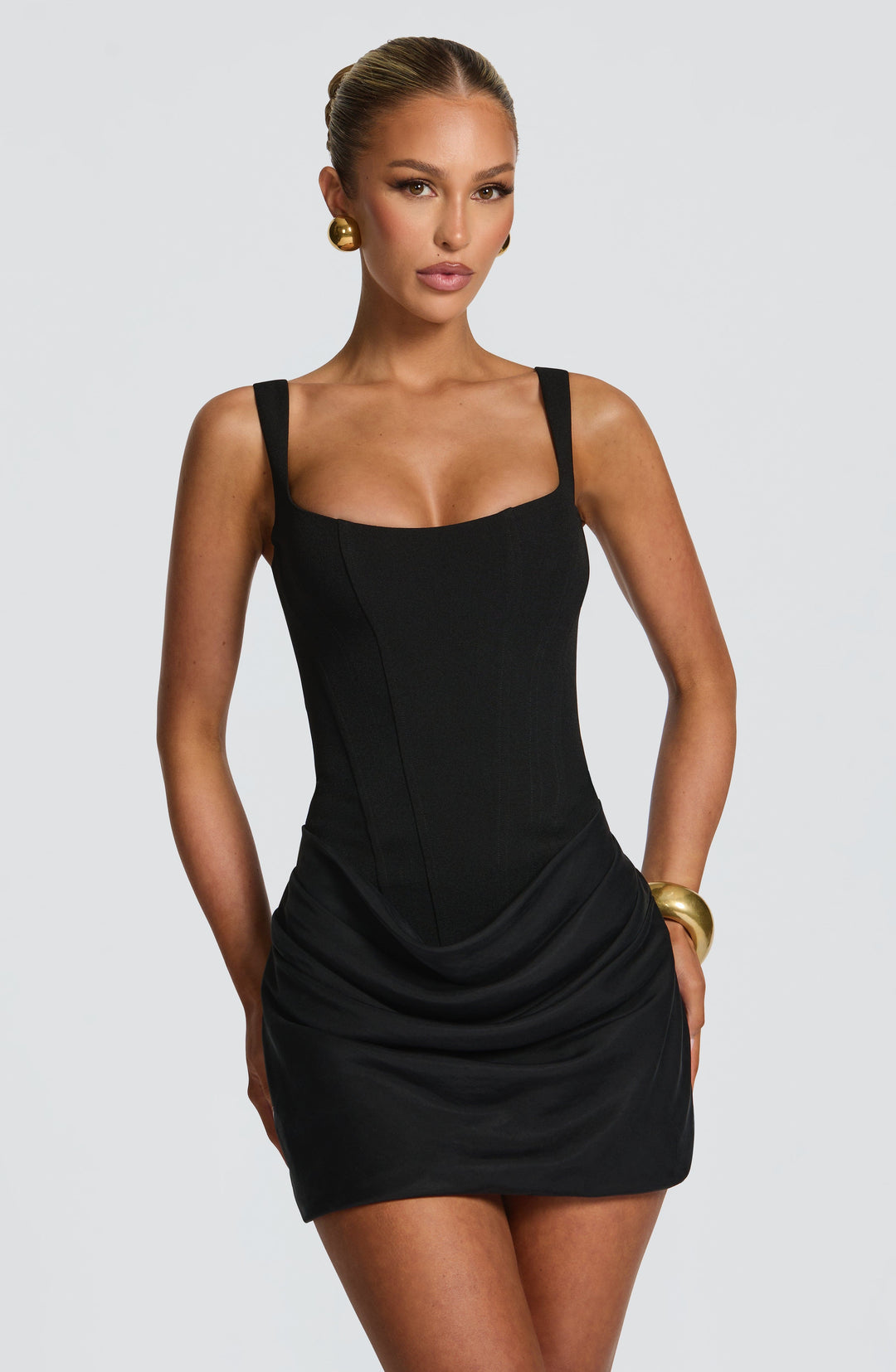 Mini Jurk Dames | Vierkante Halslijn