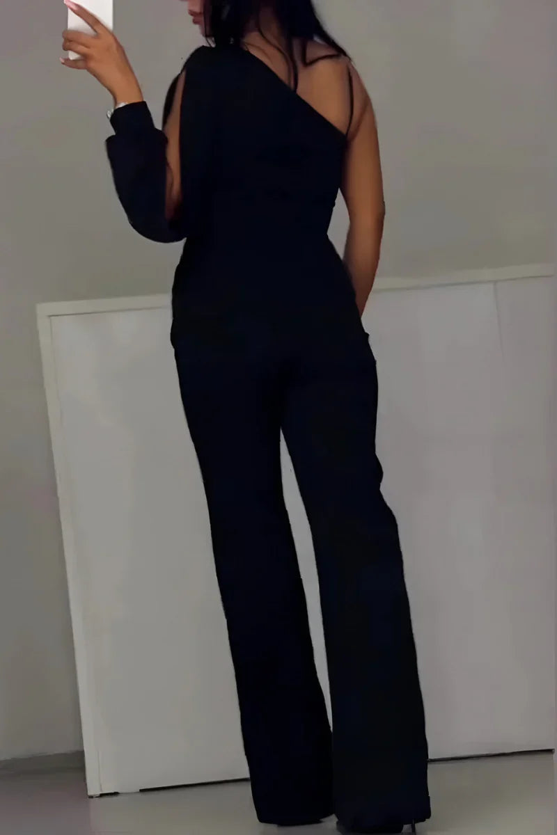 Moderne jumpsuit Dames | One-Shoulder &amp; Wijde Pijpen
