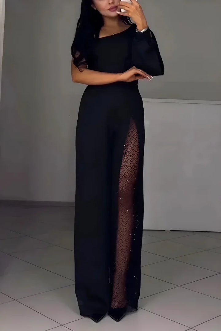 Moderne jumpsuit Dames | One-Shoulder &amp; Wijde Pijpen