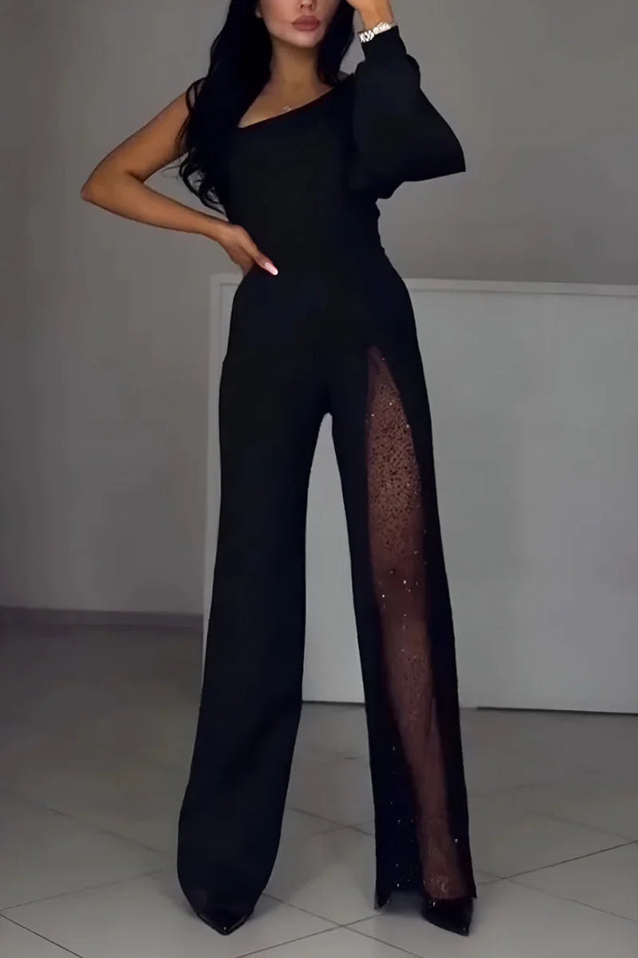 Moderne jumpsuit Dames | One-Shoulder &amp; Wijde Pijpen