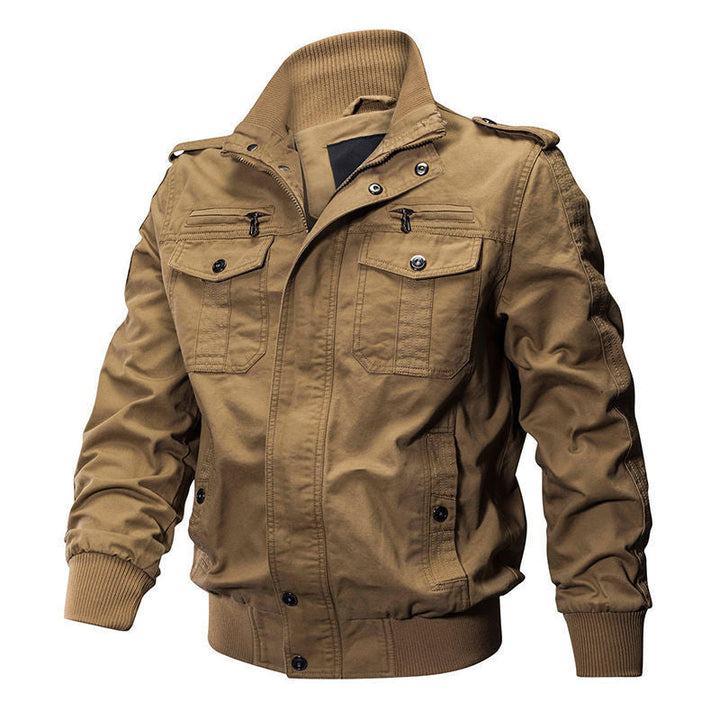 Heren Bomberjack Canvas Field-Stijl met Ritssluitingen