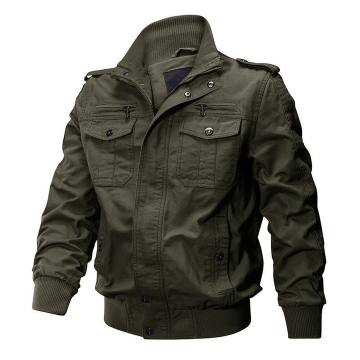 Heren Bomberjack Canvas Field-Stijl met Ritssluitingen