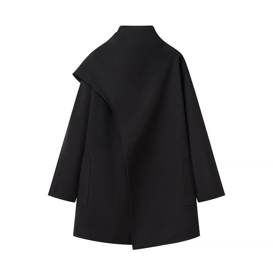 Dames Cape-Jas met Staande Kraag en Lange Mouwen