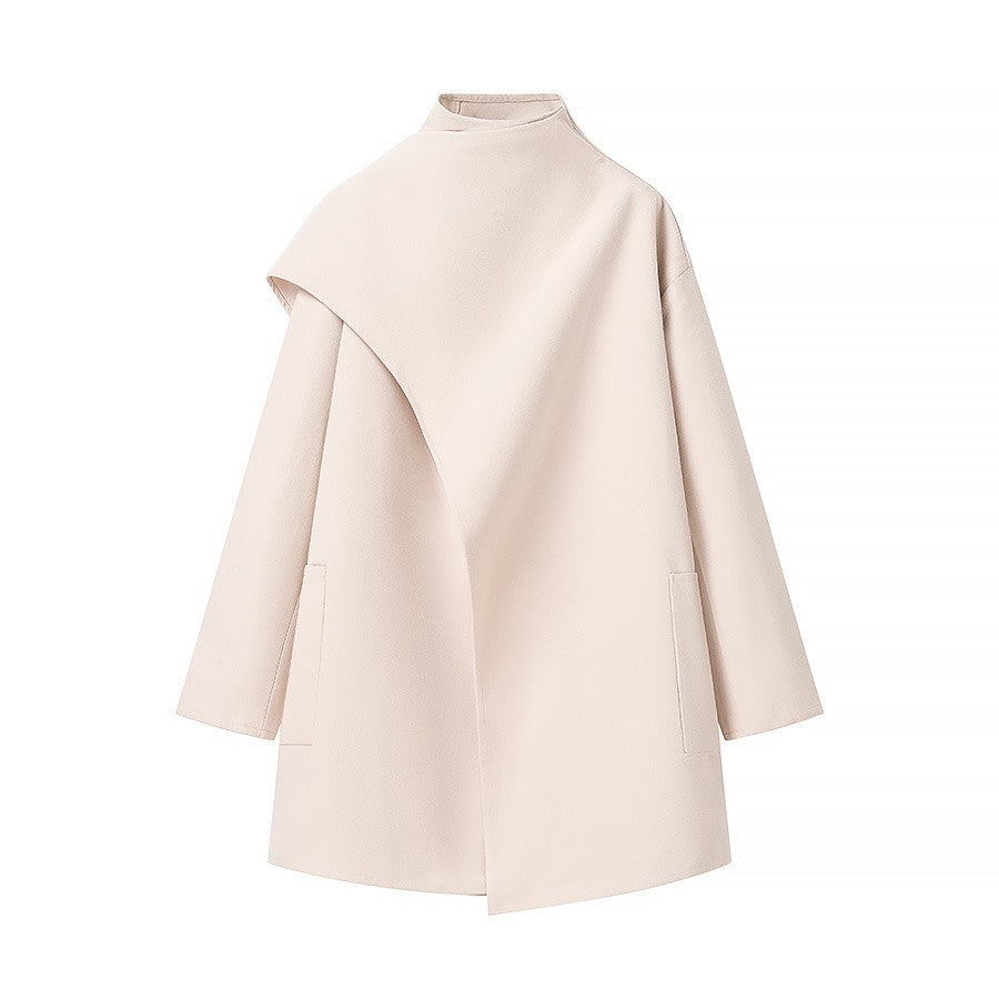 Dames Cape-Jas met Staande Kraag en Lange Mouwen