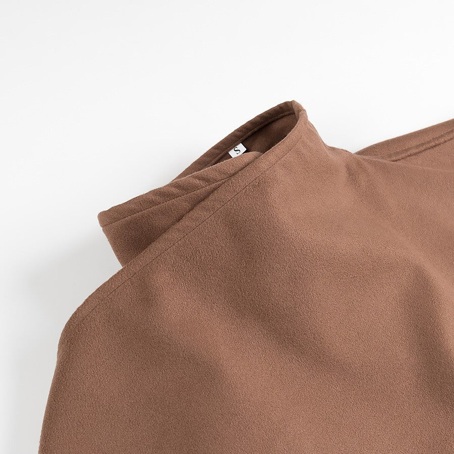 Dames Cape-Jas met Staande Kraag en Lange Mouwen