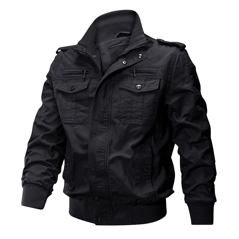 Heren Bomberjack Canvas Field-Stijl met Ritssluitingen