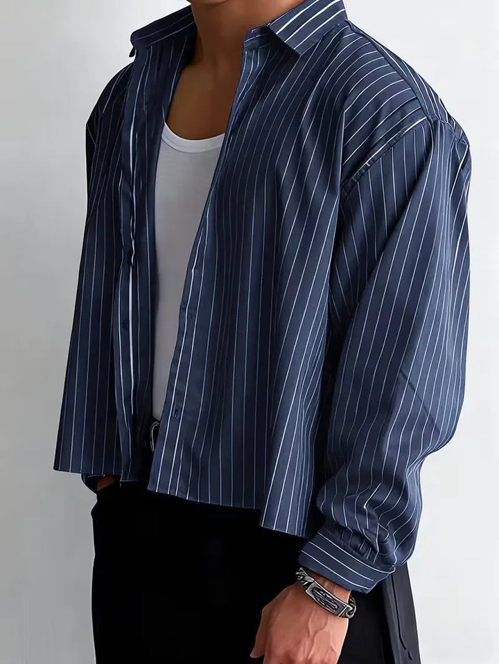 Overhemd Heren Oversized | Verticaal Gestreept &amp; Relaxed Fit