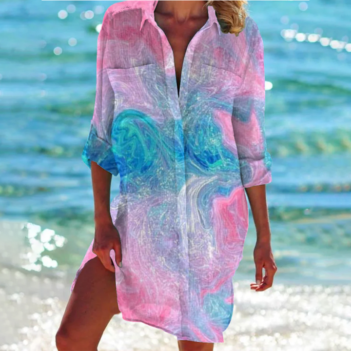 Overhemd Jurk Dames | Tie-Dye Print &amp; Vrouwelijk Zomerstatement