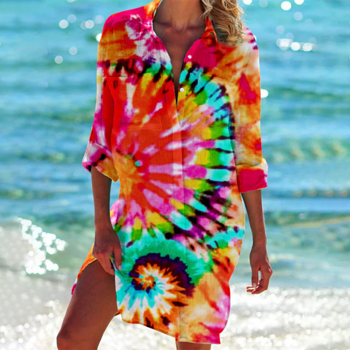 Overhemd Jurk Dames | Tie-Dye Print &amp; Vrouwelijk Zomerstatement