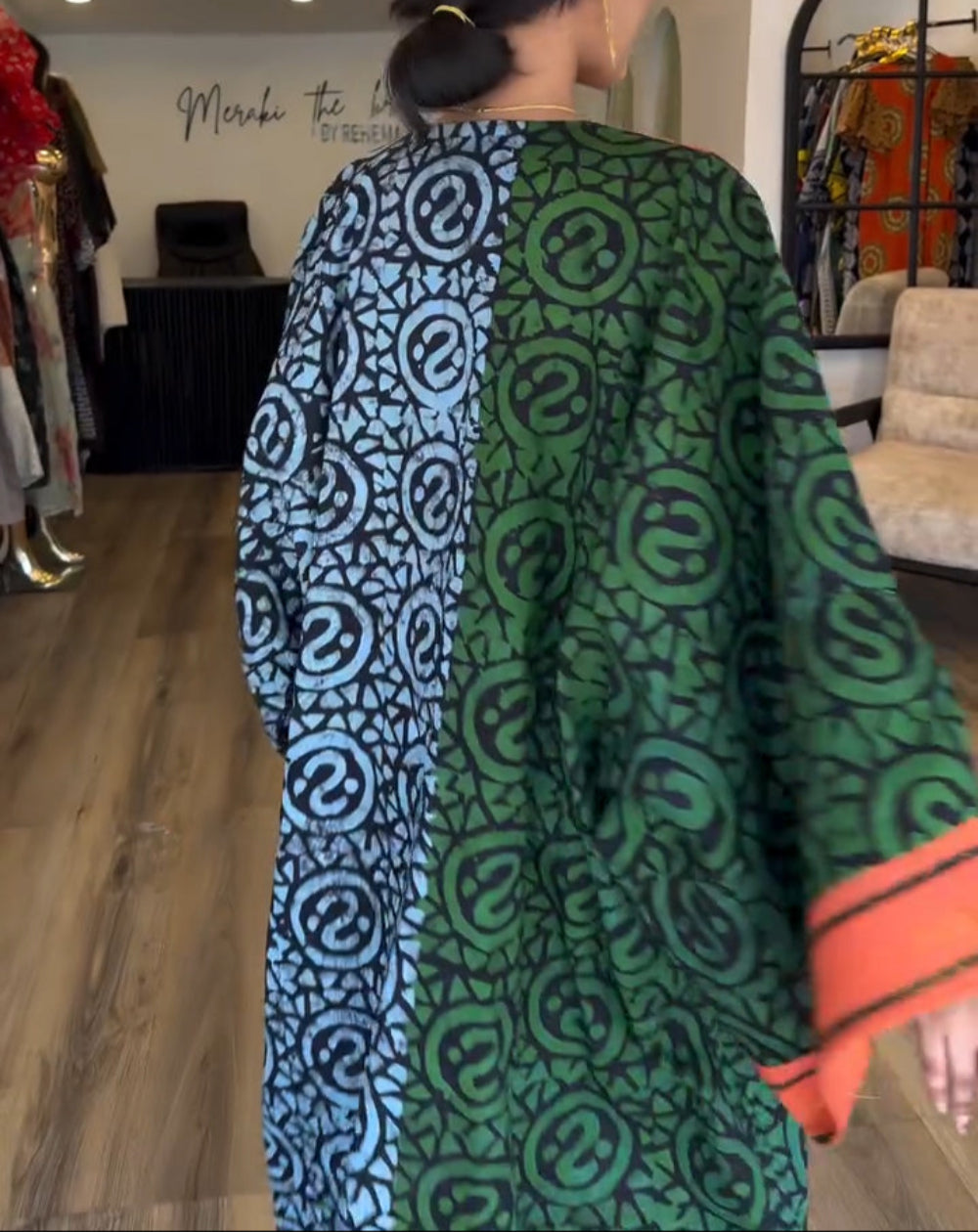 Print Maxi Jurk Dames | Afrikaanse Kaftan met Diepe V-Hals