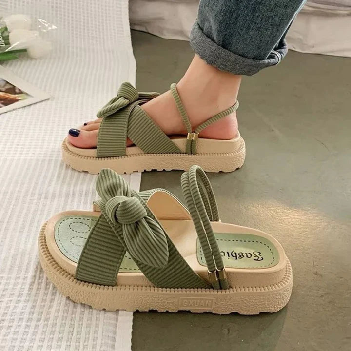 Sandaal Dames | Strikdetail &amp; Zomers Platformcomfort