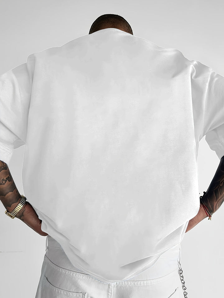 T-shirt Heren | Slogan Print &amp; Comfortabele Loose Fit