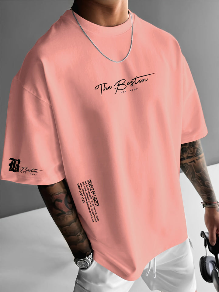 T-shirt Heren | Slogan Print &amp; Comfortabele Loose Fit