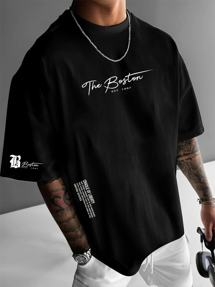 T-shirt Heren | Slogan Print &amp; Comfortabele Loose Fit