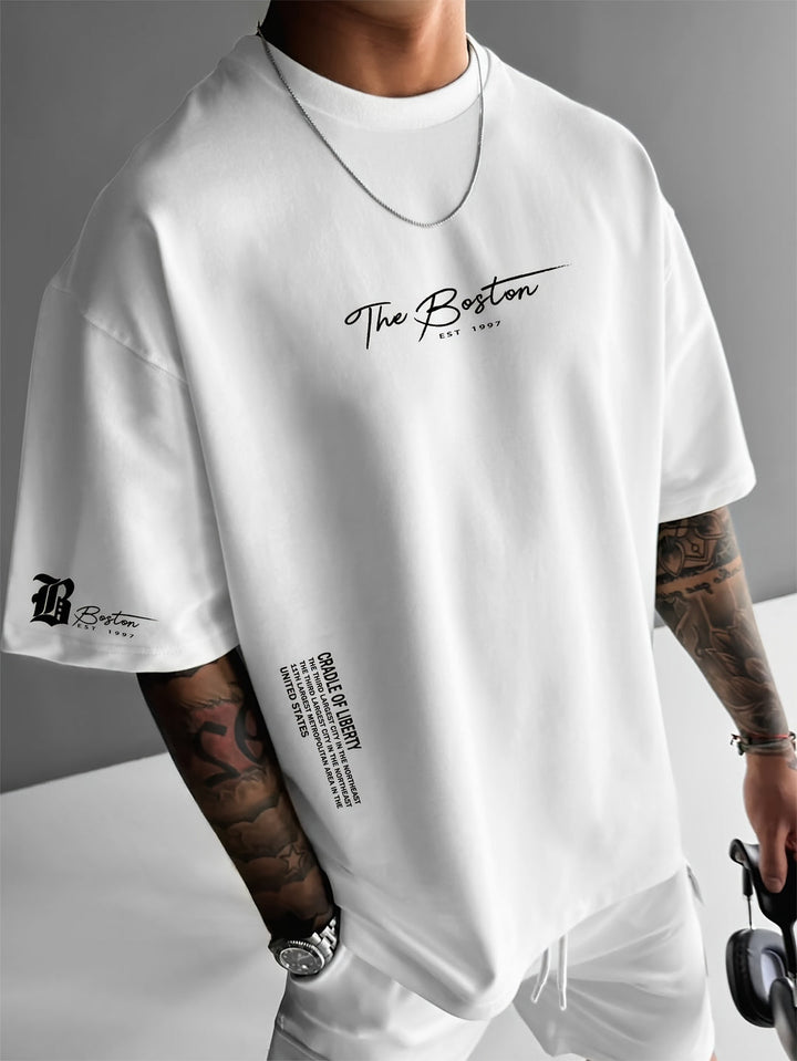 T-shirt Heren | Slogan Print &amp; Comfortabele Loose Fit