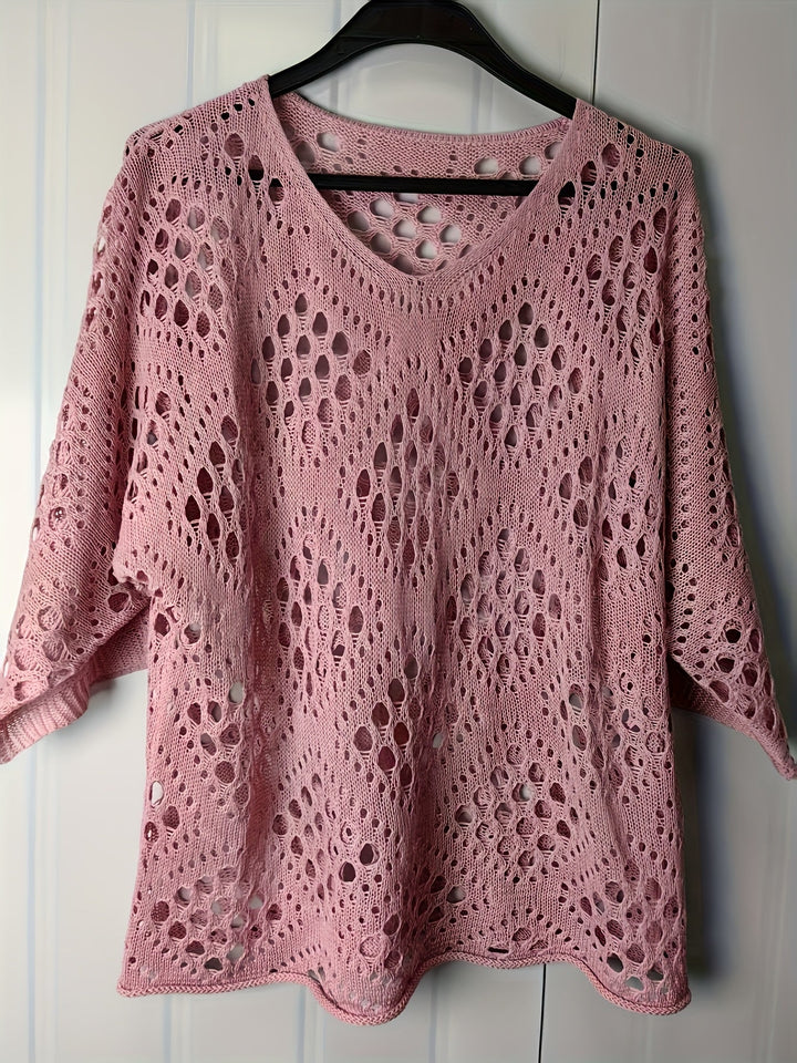 Trui Dames Opengewerkt | V-hals &amp; Ademend Comfort