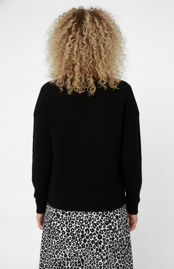Trui Dames | Oversized Ronde Hals met Geribde Structuur