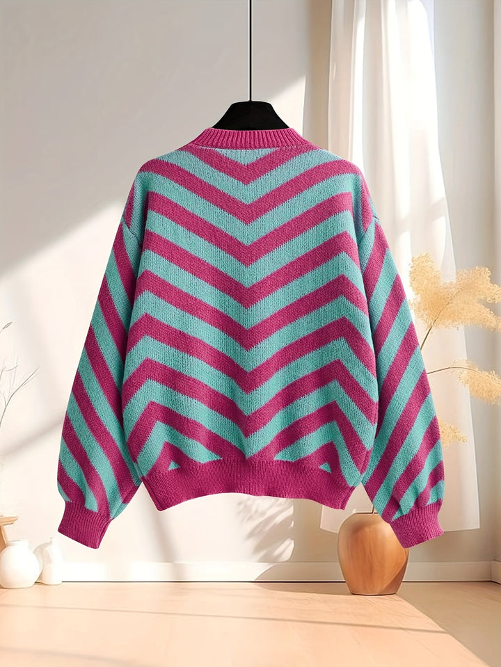 Trui Dames met Chevrondessin | Warm &amp; Losvallend Comfort