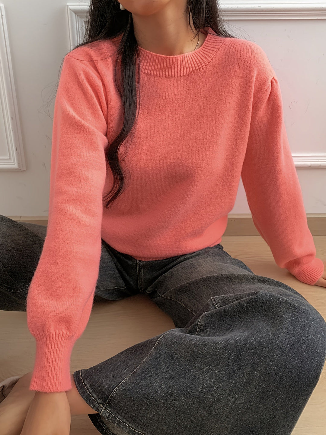 Trui Dames met Geribde Manchetten | Warm &amp; Zacht Comfort
