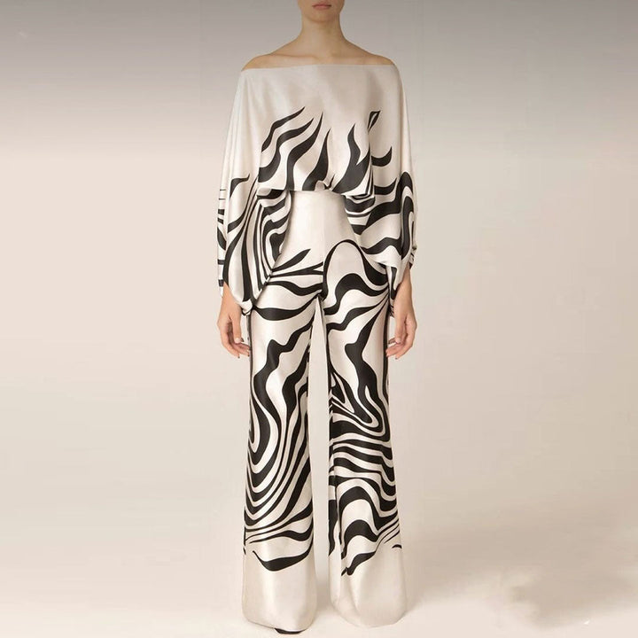 Tweedelige Set Dames | Luxe Off-Shoulder &amp; Satijnglans