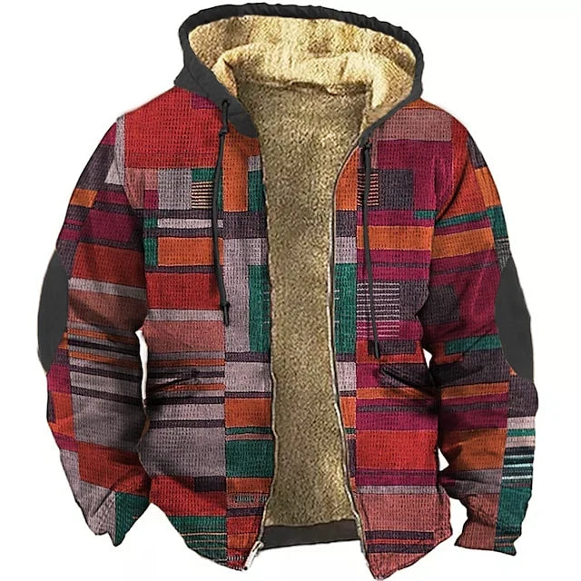 Vest met Capuchon Heren | Patchwork Design &amp; Warm Draagcomfort