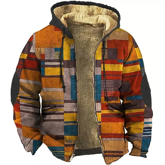 Vest met Capuchon Heren | Patchwork Design &amp; Warm Draagcomfort