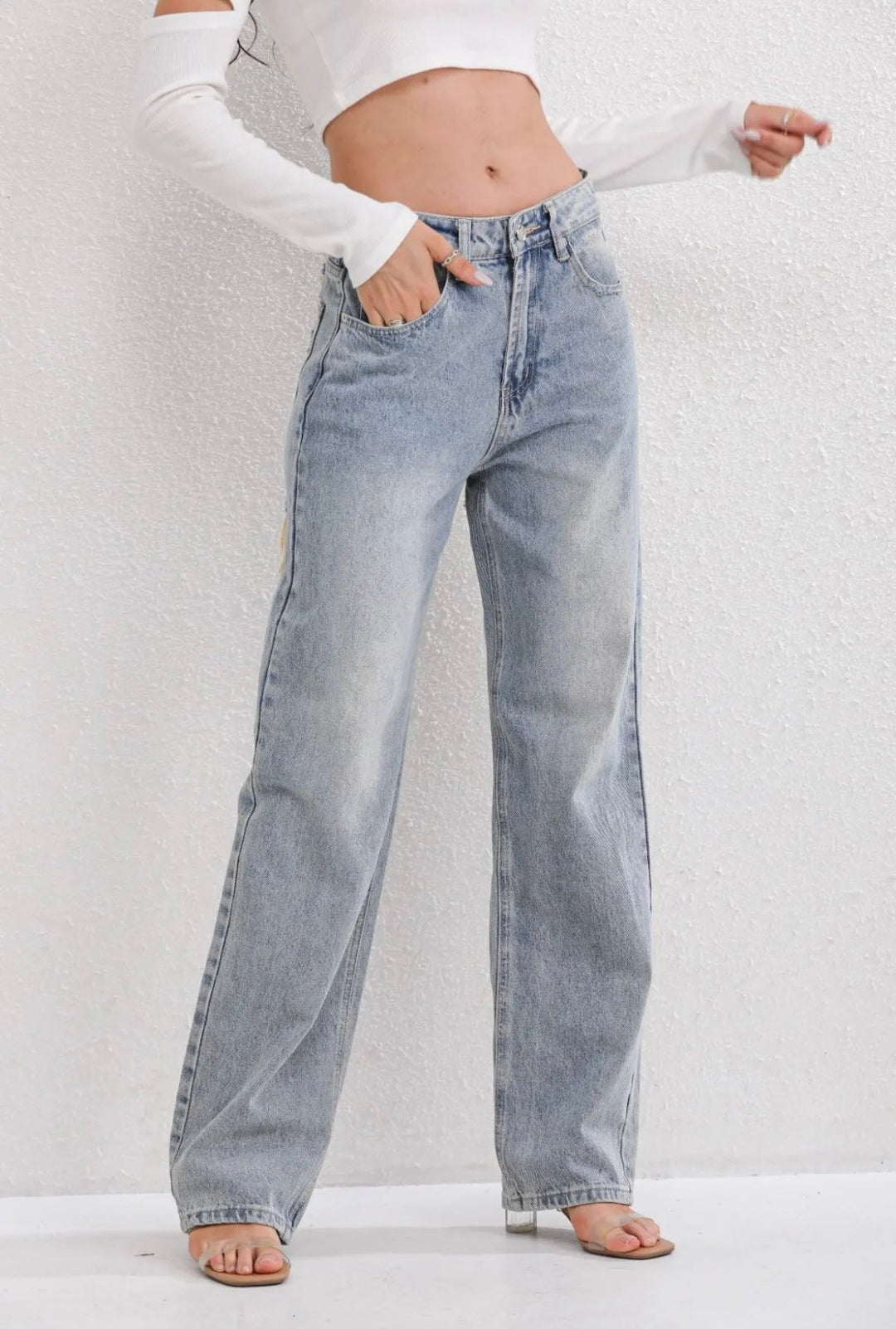 Vintage jeans Dames | Ripped details &amp; relaxte straight fit