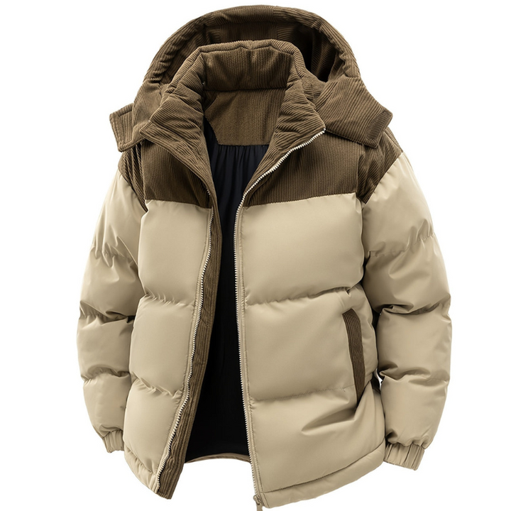 Winterjas Heren | Gewatteerde Jas met Capuchon | Warm &amp; Winddicht
