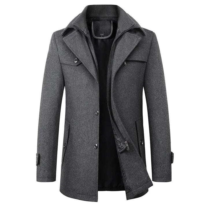 Winterjas Heren | Lange Winterjassen Heren | Gelaagde sluiting &amp; hoge kraag voor extra comfort