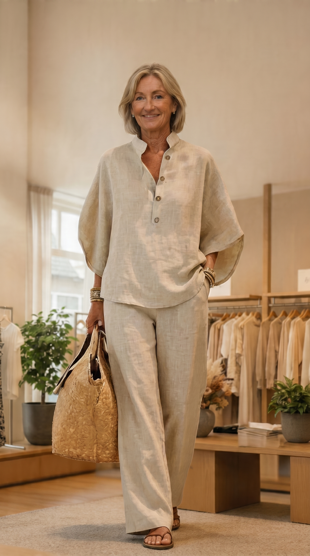 Zomer Set Dames | 2-Delige Linnen Look &amp; Wijde Broek