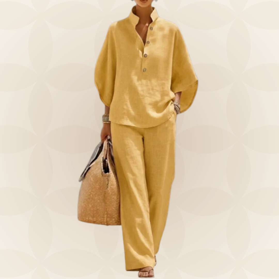 Zomer Set Dames | 2-Delige Linnen Look &amp; Wijde Broek