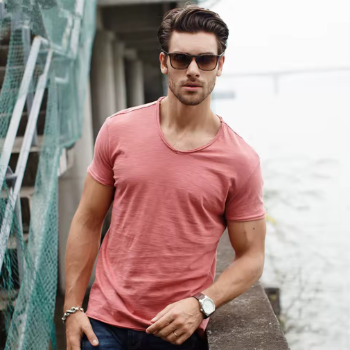 Zomer Shirt Heren | V-hals Design &amp; Luchtig Draagcomfort