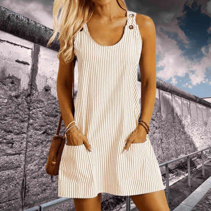 Zomerjurk Dames | Gestreept A-lijn Design &amp; Praktische Zakken