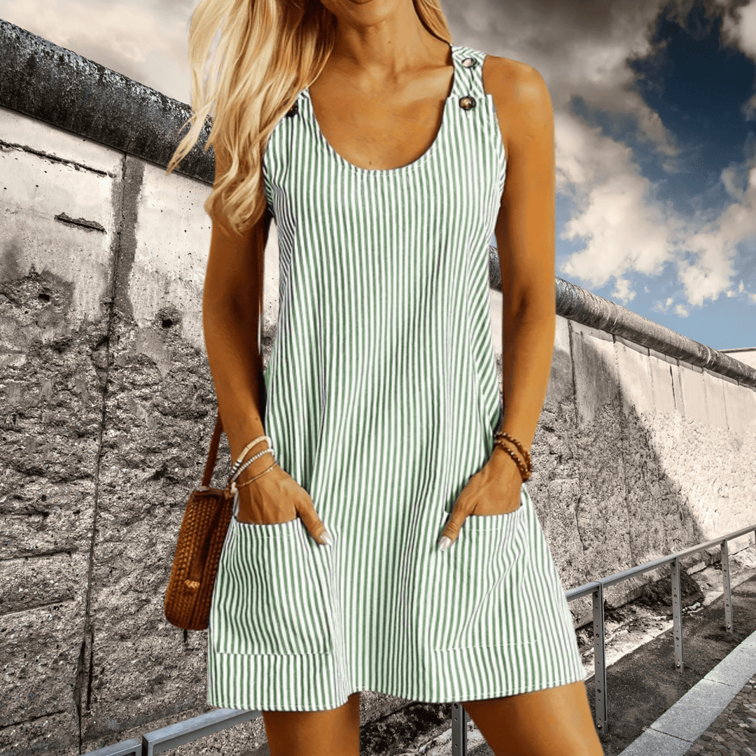 Zomerjurk Dames | Gestreept A-lijn Design &amp; Praktische Zakken